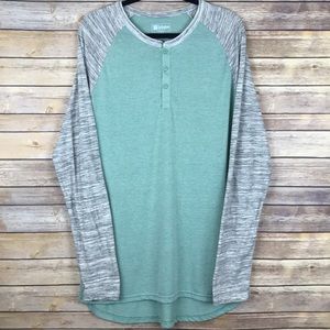 LulaRoe Mens XL Mark Long Henley Mint Heathered